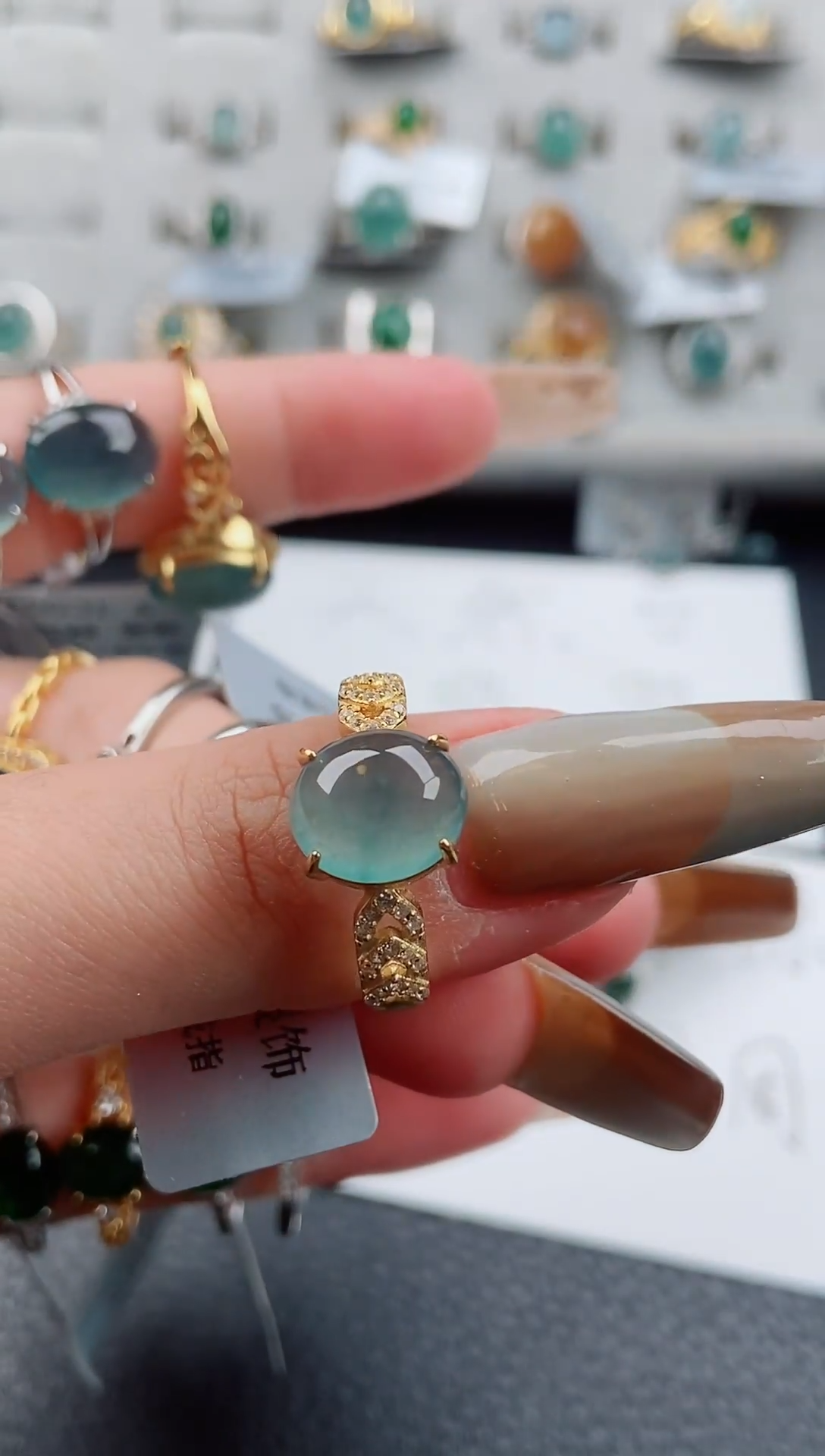 【闪购商品】翡翠戒指银S925镶嵌戒指148