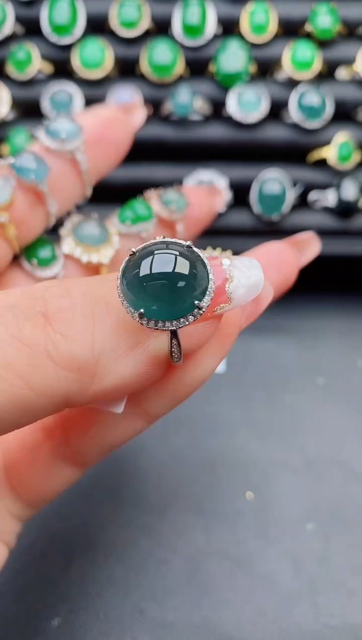 【闪购商品】翡翠戒指银S925镶嵌205020