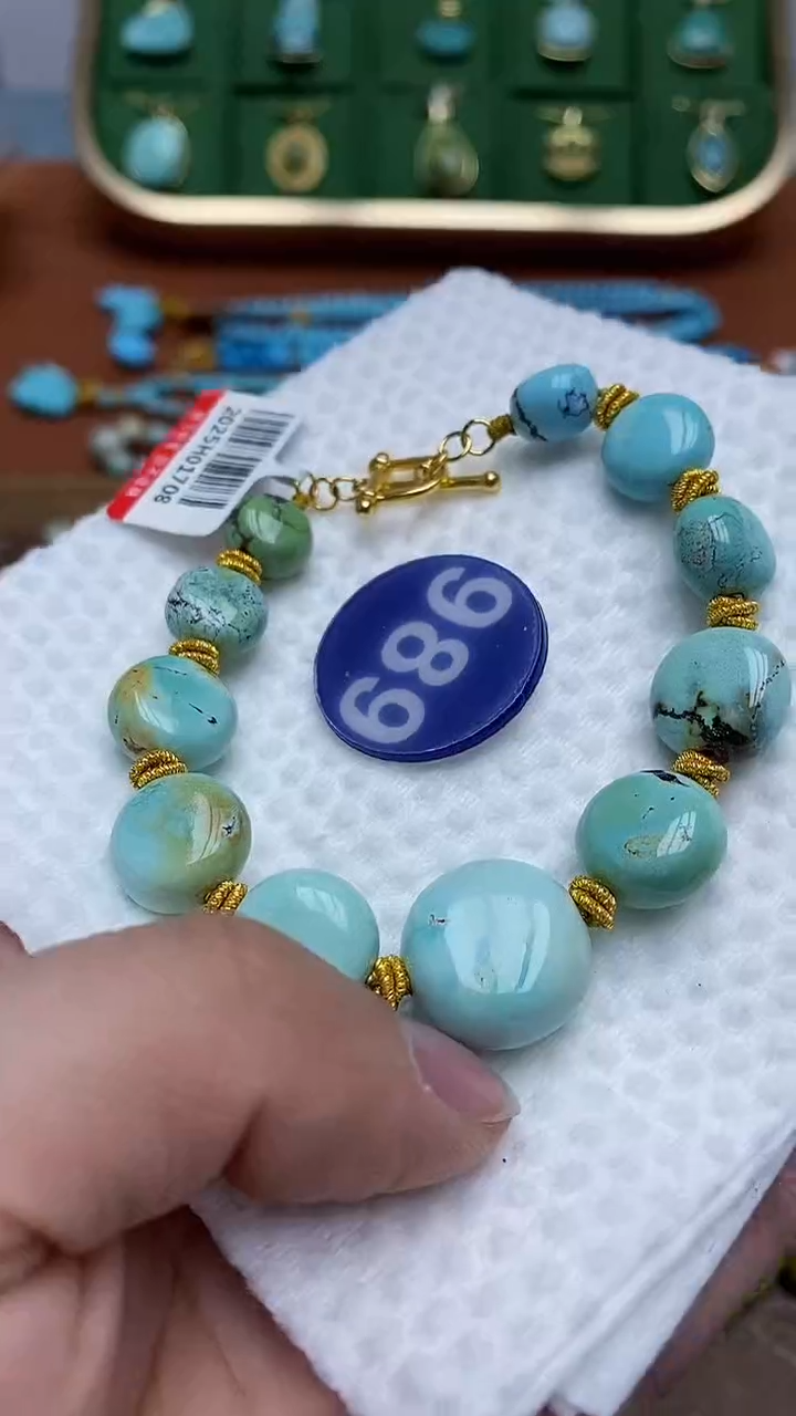 【闪购商品】绿松石手链银S925镶嵌989