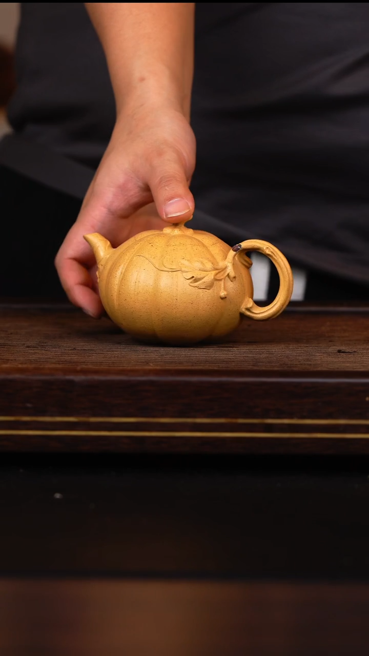 茶壶紫砂军*手工泥黄金段南瓜
