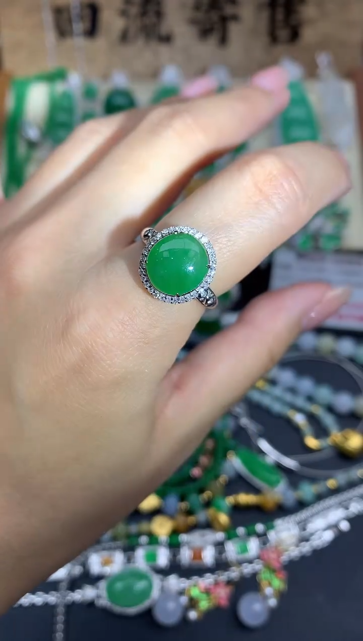 【闪购商品】翡翠戒指18K金镶嵌425-中国好珍宝