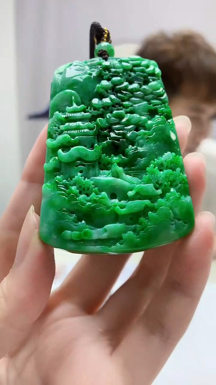 定制翡翠未镶嵌4868zm-毛货挂件山水167