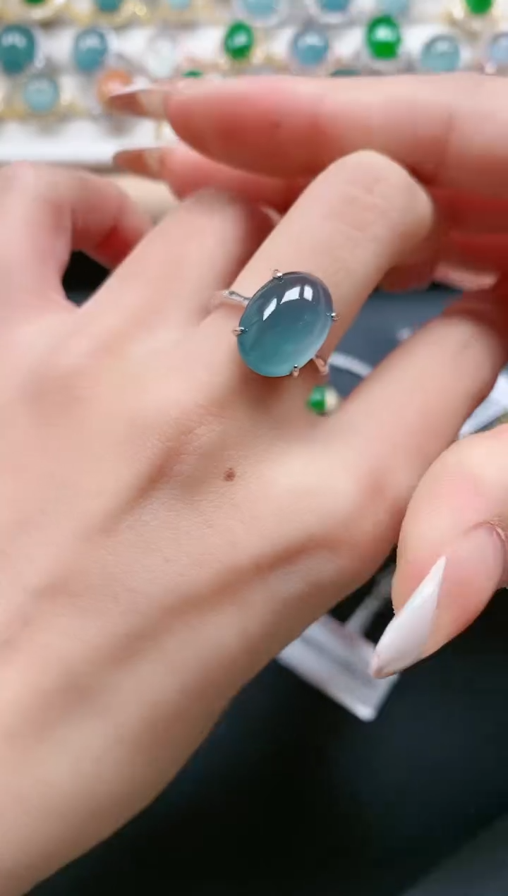 【闪购商品】翡翠戒指银S925镶嵌111111