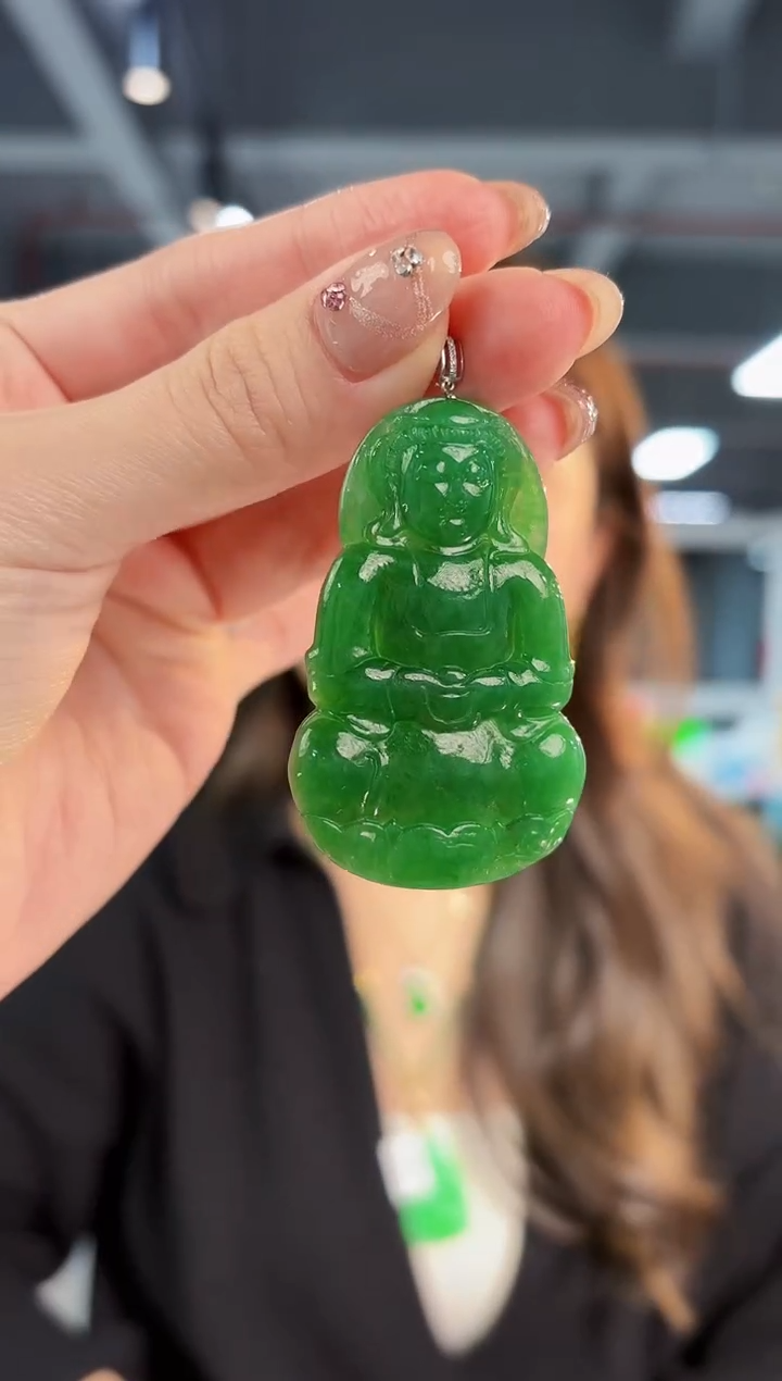 【闪购商品】翡翠颈饰18K金镶嵌缅料A货/支持复检/一件