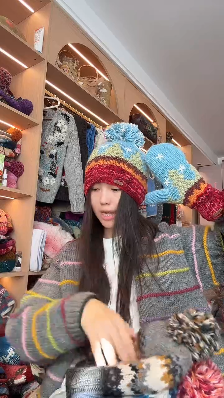 羊毛圣诞套装  帽子手套