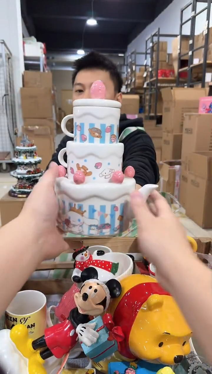 瓷片陶瓷玉桂狗蛋糕茶壶