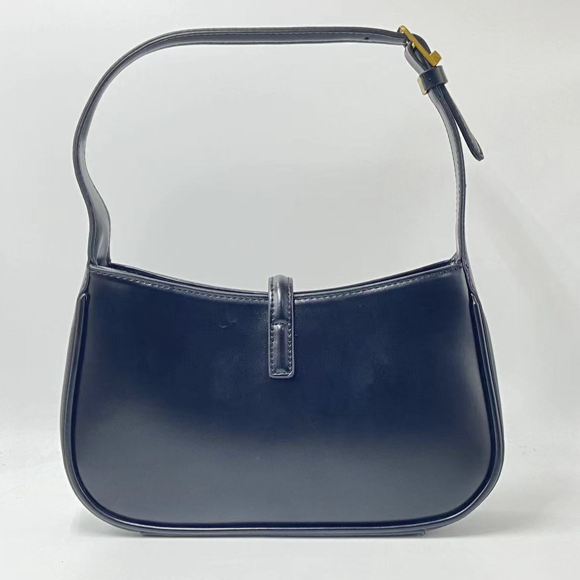 LQ-经典款腋下黑金hobo单肩包-黑色25cm-0052