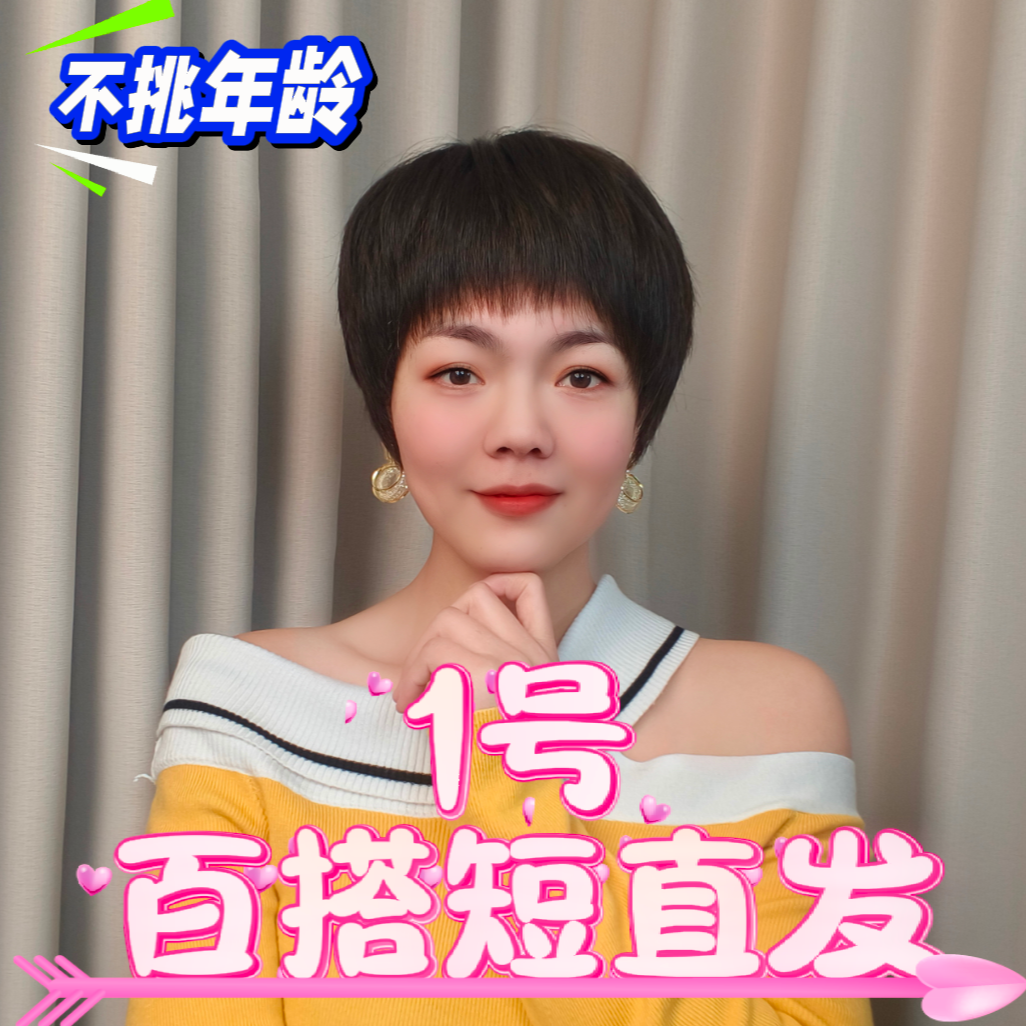 经典款不过时简约短直发日常百搭全手织假发全真人发丝
