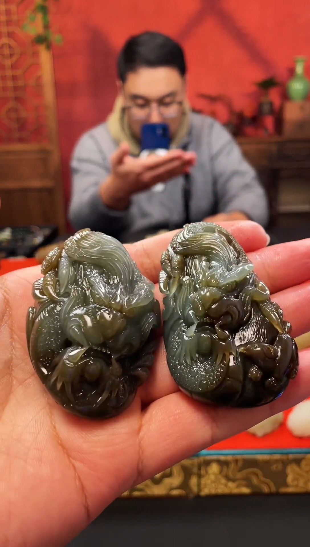 未镶嵌和田玉把件龙手把