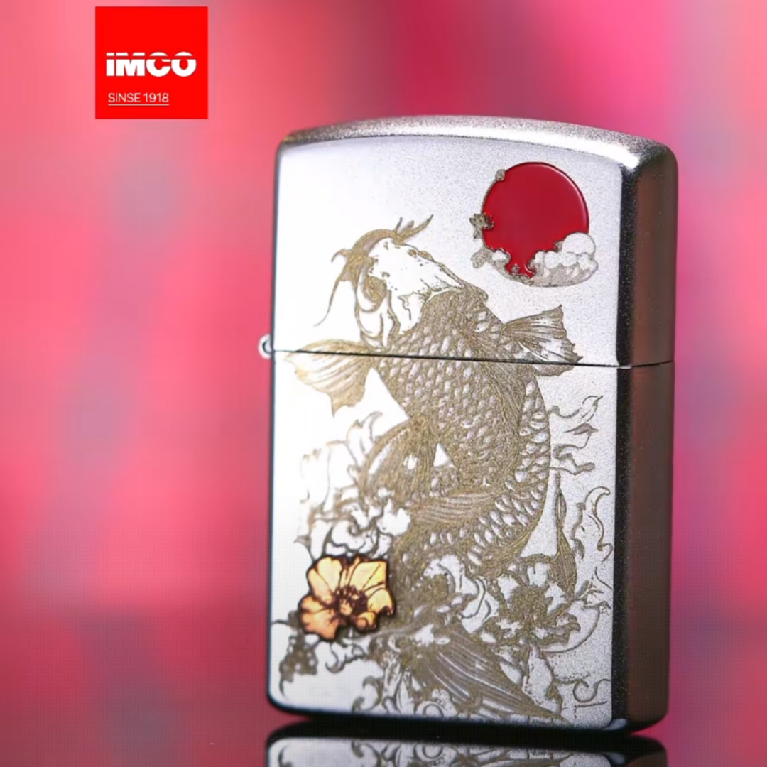 IMCO 锻砂浮雕 招财锦鲤 9100 打火机