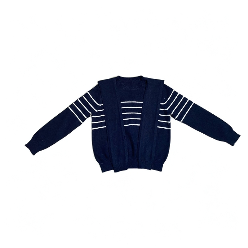 新款 披肩撞色条纹针织衫女秋冬百搭休闲上衣