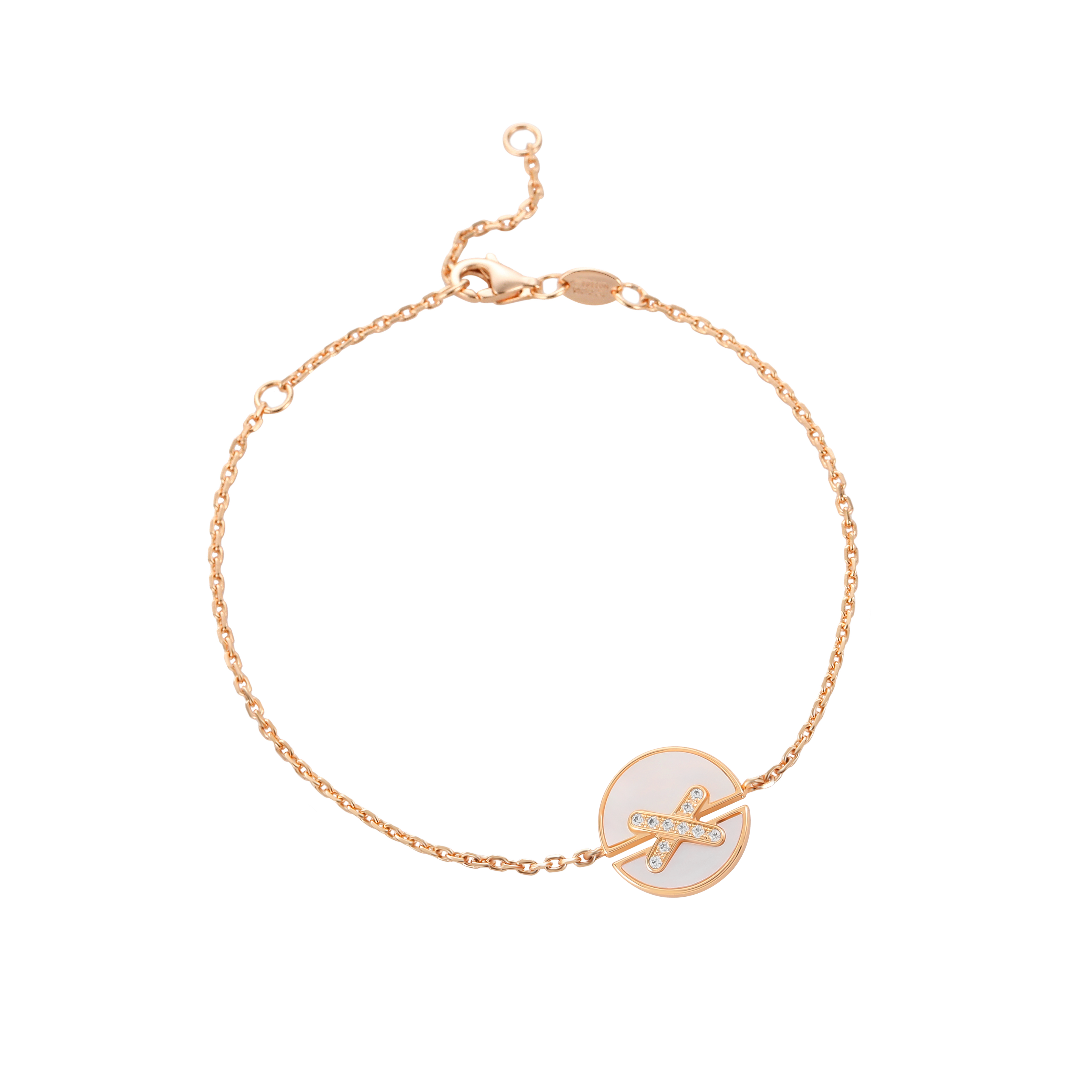 铜合金贝壳手链 CNC精工 X锆石气质轻奢时尚项链 4383