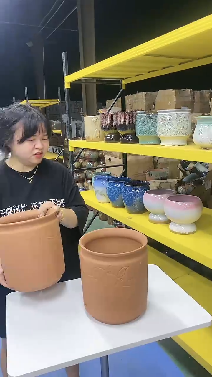宜兴紫砂粗陶花盆