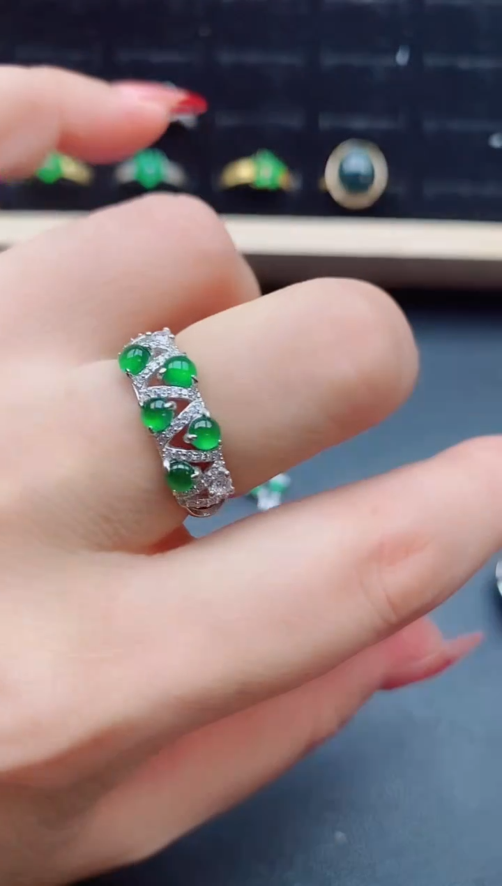 【闪购商品】翡翠戒指银S925镶嵌5080505