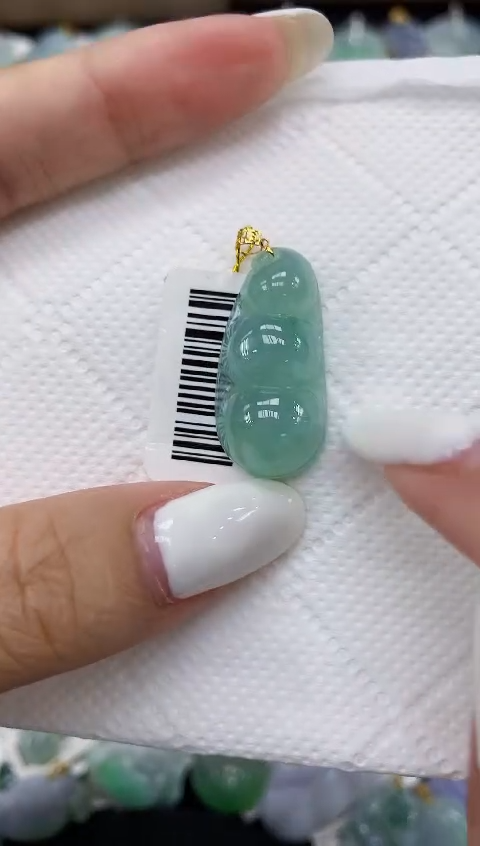 颈饰18K金镶嵌翡翠11111111111