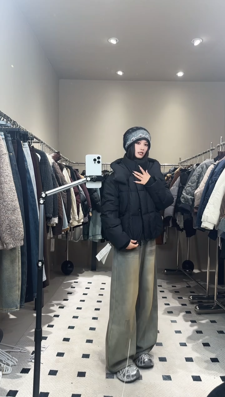 面包款羽羽服黑色