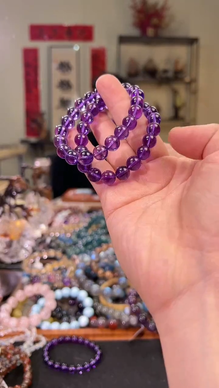 【闪购商品】紫晶手串未镶嵌9.6±mm乌拉圭紫水（多样性发其一）