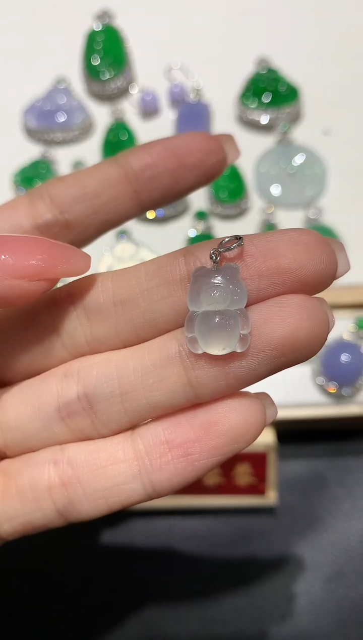 【闪购商品】翡翠吊坠(不含链)18K金镶嵌团购2