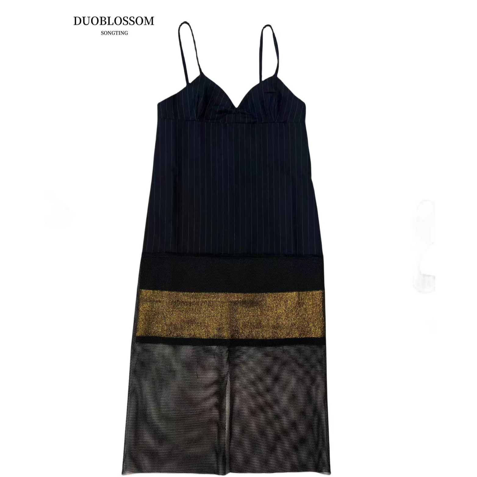 DUO BLOOSM 金箔拼接连衣裙（2403037）