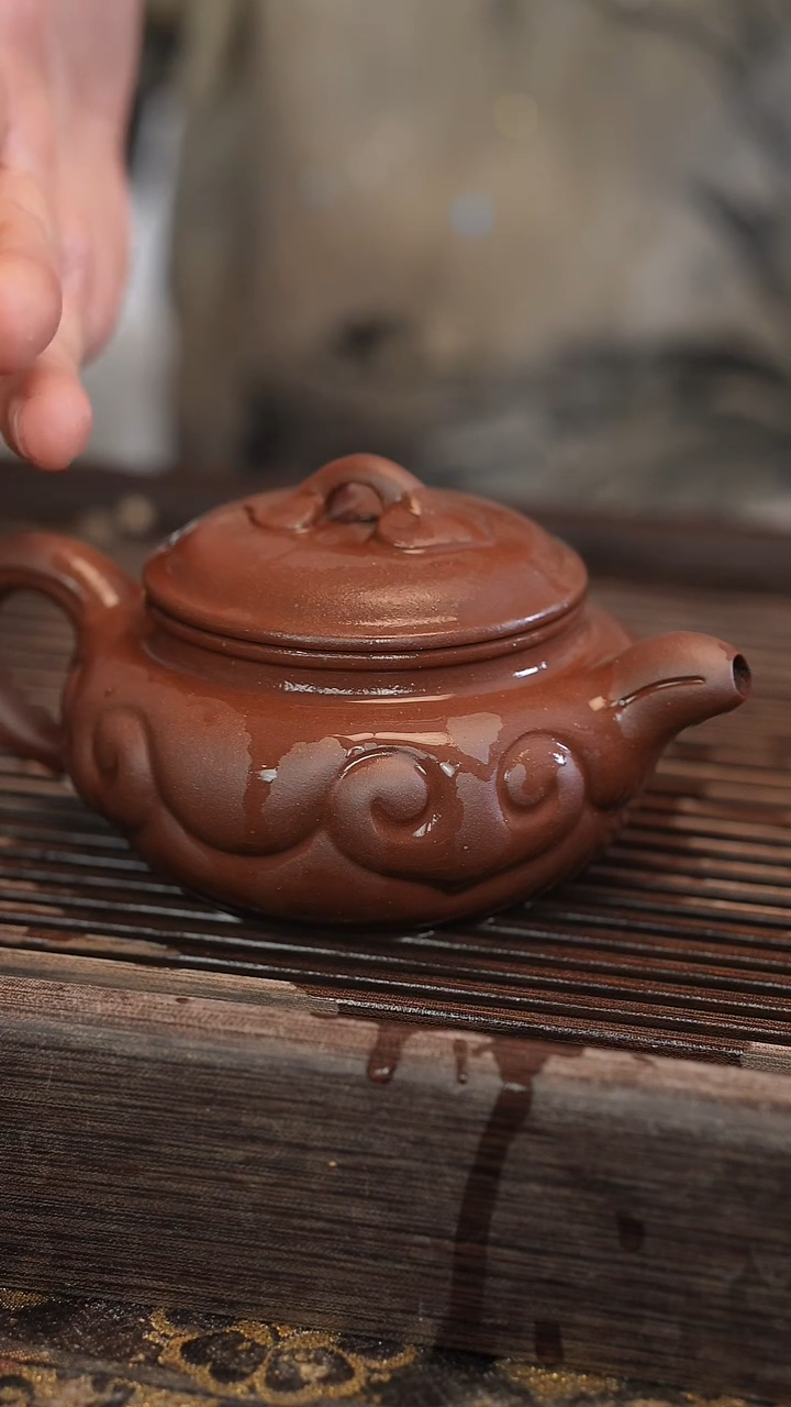 茶壶紫砂如意仿古 变色龙 半手工 260cc