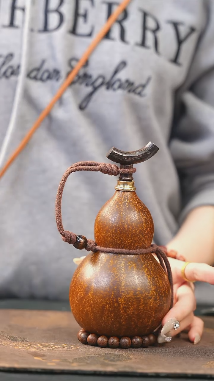 【闪购商品】XJ244大漆酒葫芦不包手串及旋转底座