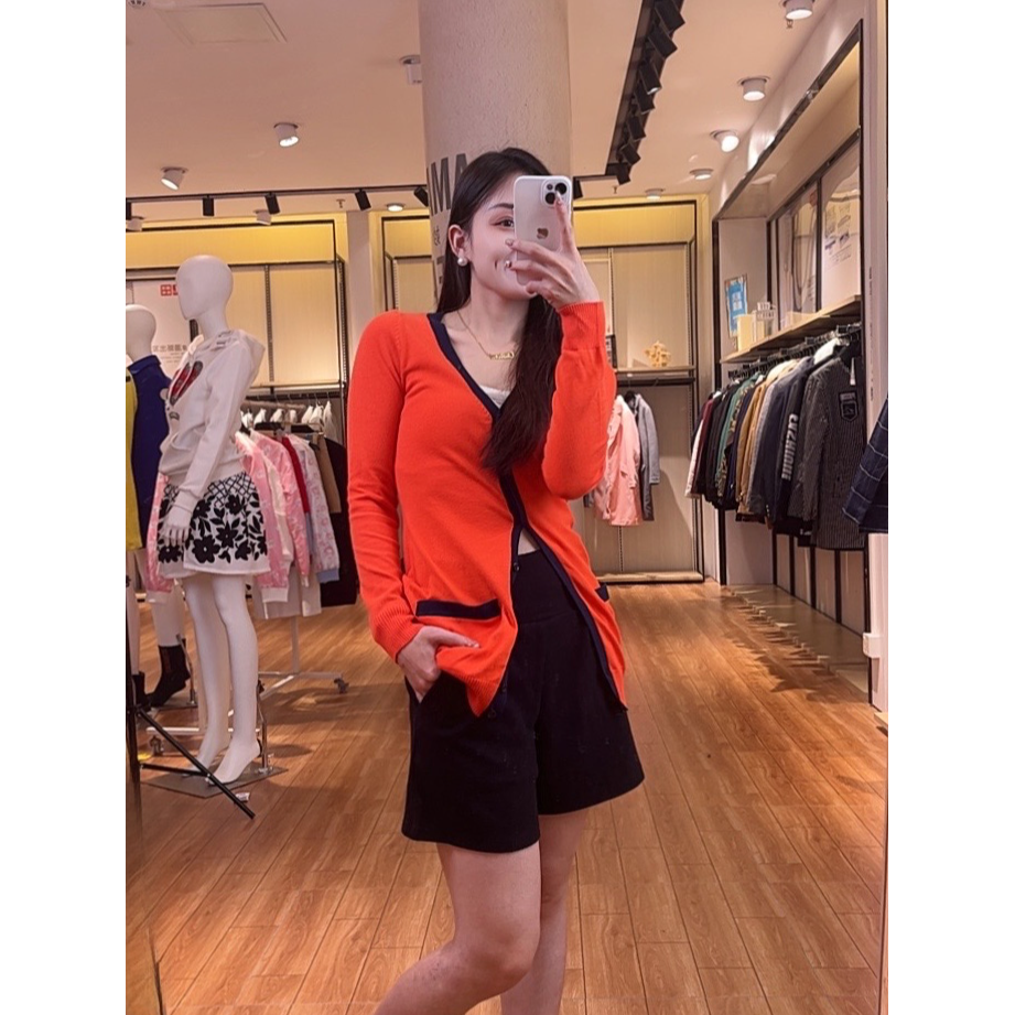 B3OB69708#时尚百搭针织开衫女初秋小香风外套外穿撞色上衣内搭
