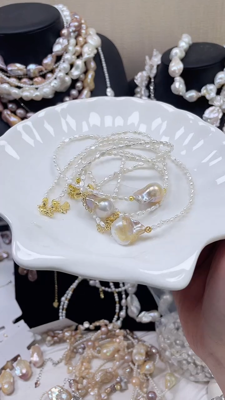 未镶嵌项链淡水珍珠【纯恬饰品】（多样性发货发一）