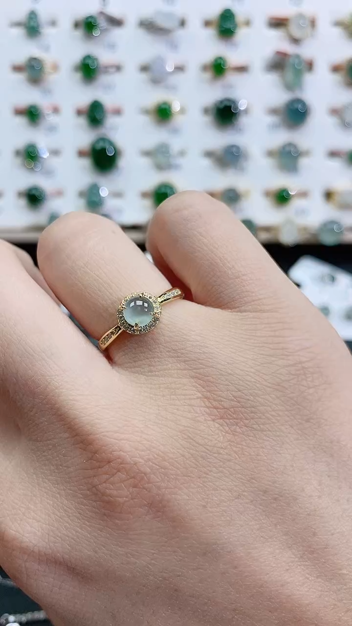 银S925镶嵌戒指翡翠天然翡翠