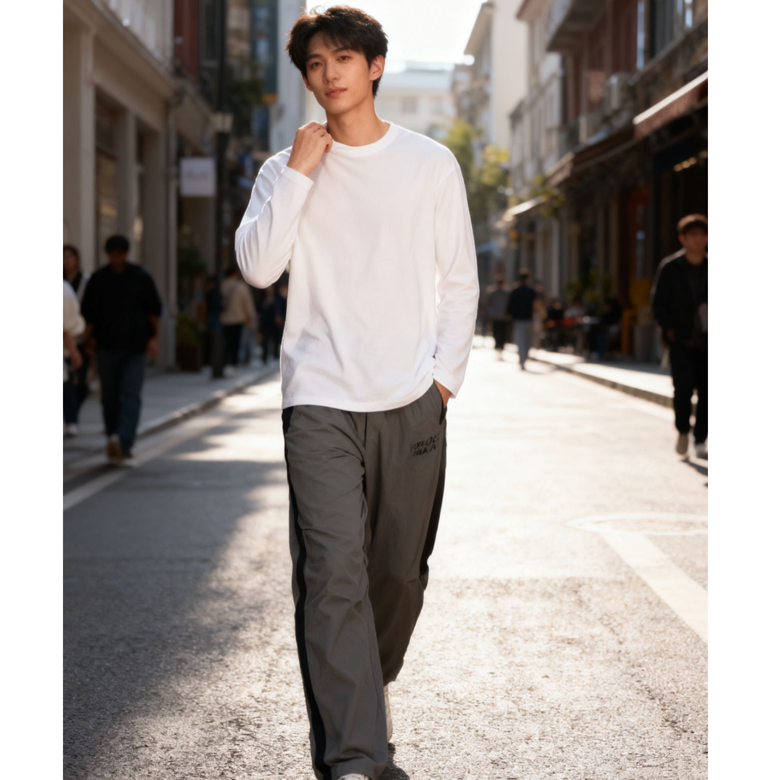 34013高端专享秋冬款工装裤灰色