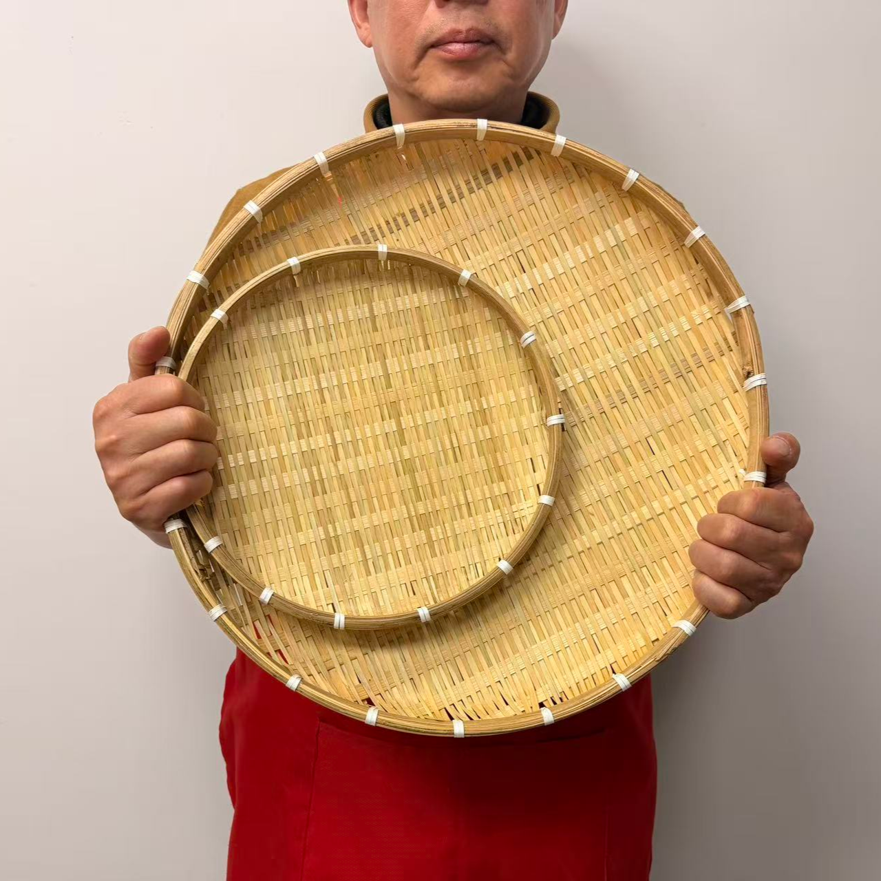 竹青日用篮子装东西放东西竹筐竹编水果筐竹编晒盘纯手工打造文化