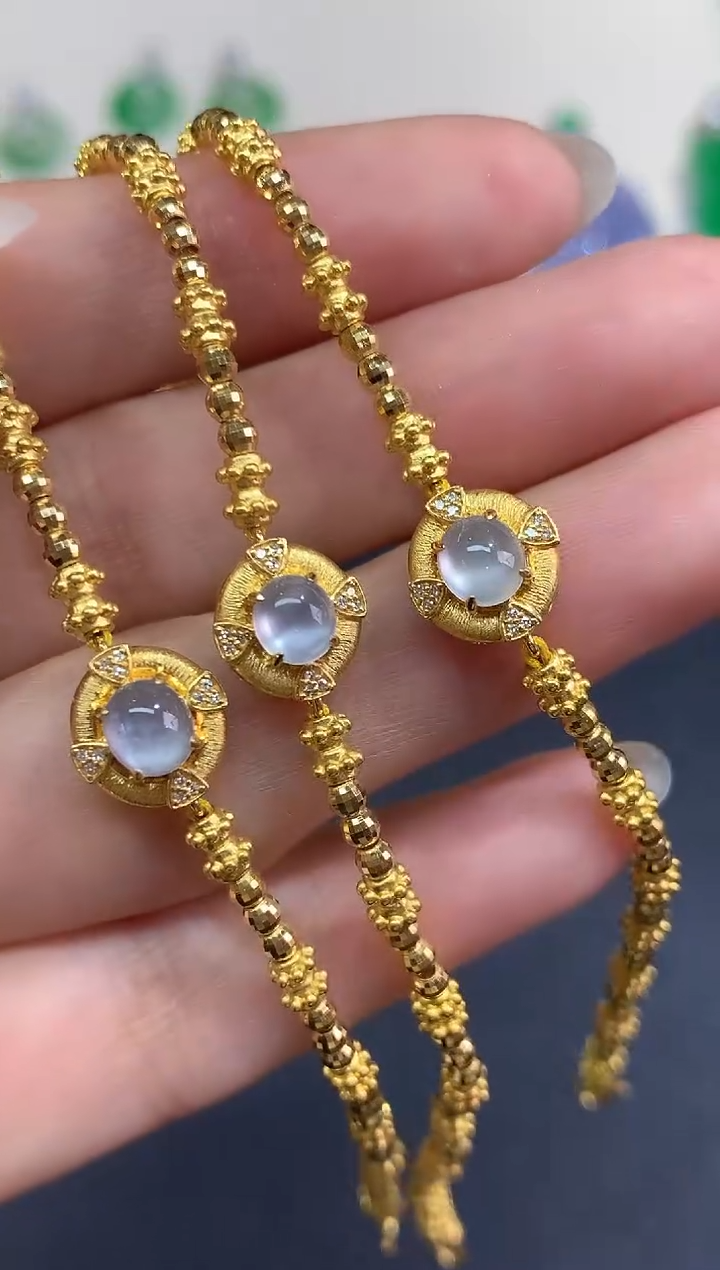 18K金镶嵌手链翡翠手链|4800多样性发其一