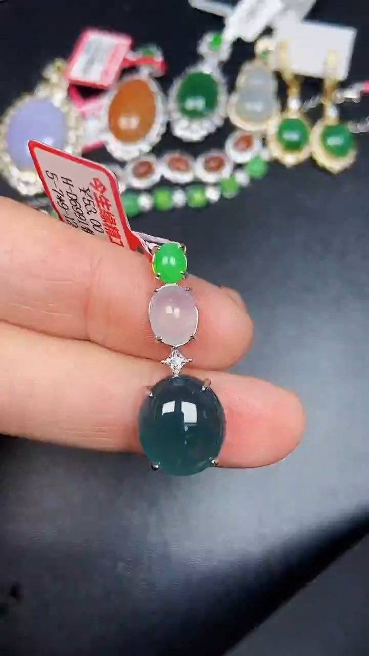 银S925镶嵌戒指翡翠7000