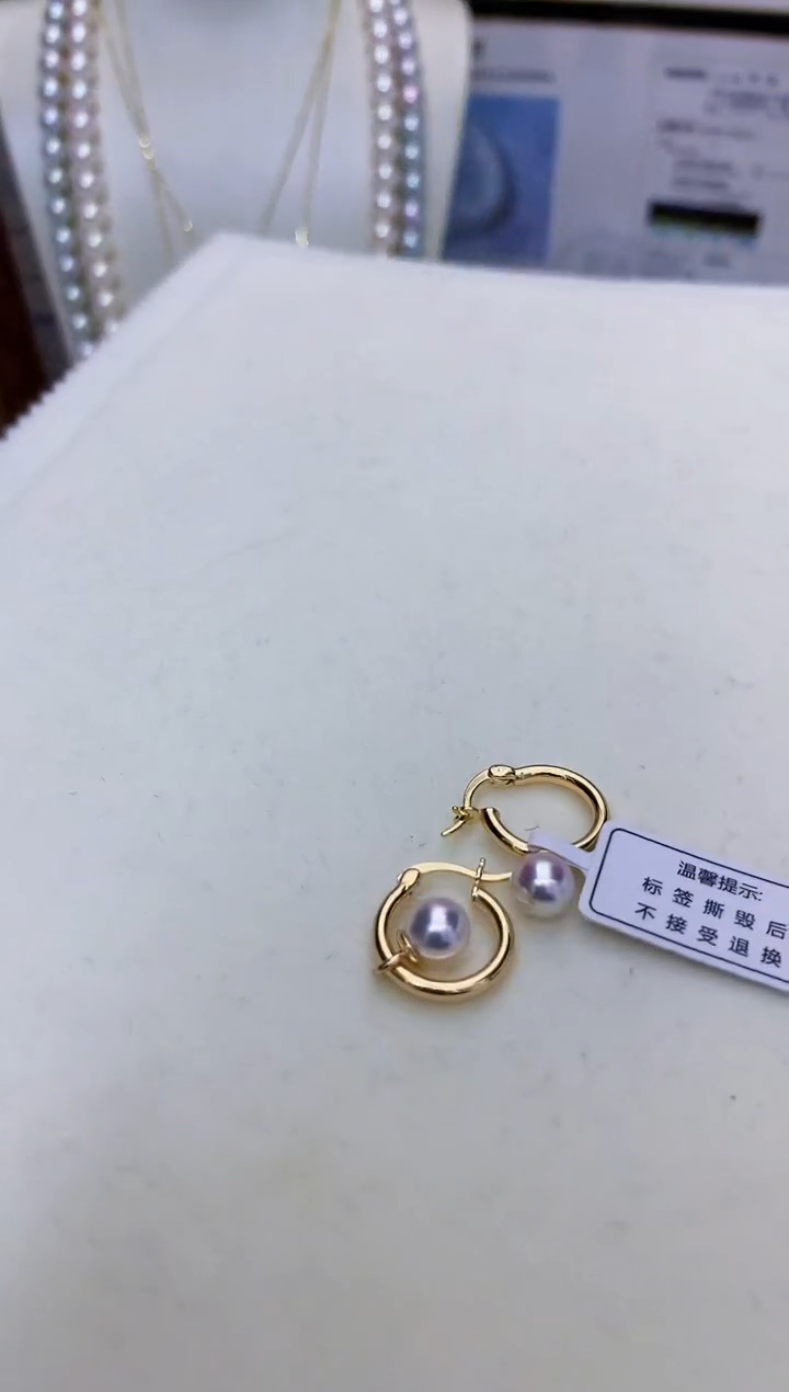 银S925镶嵌海水珍珠饰品设计款耳扣