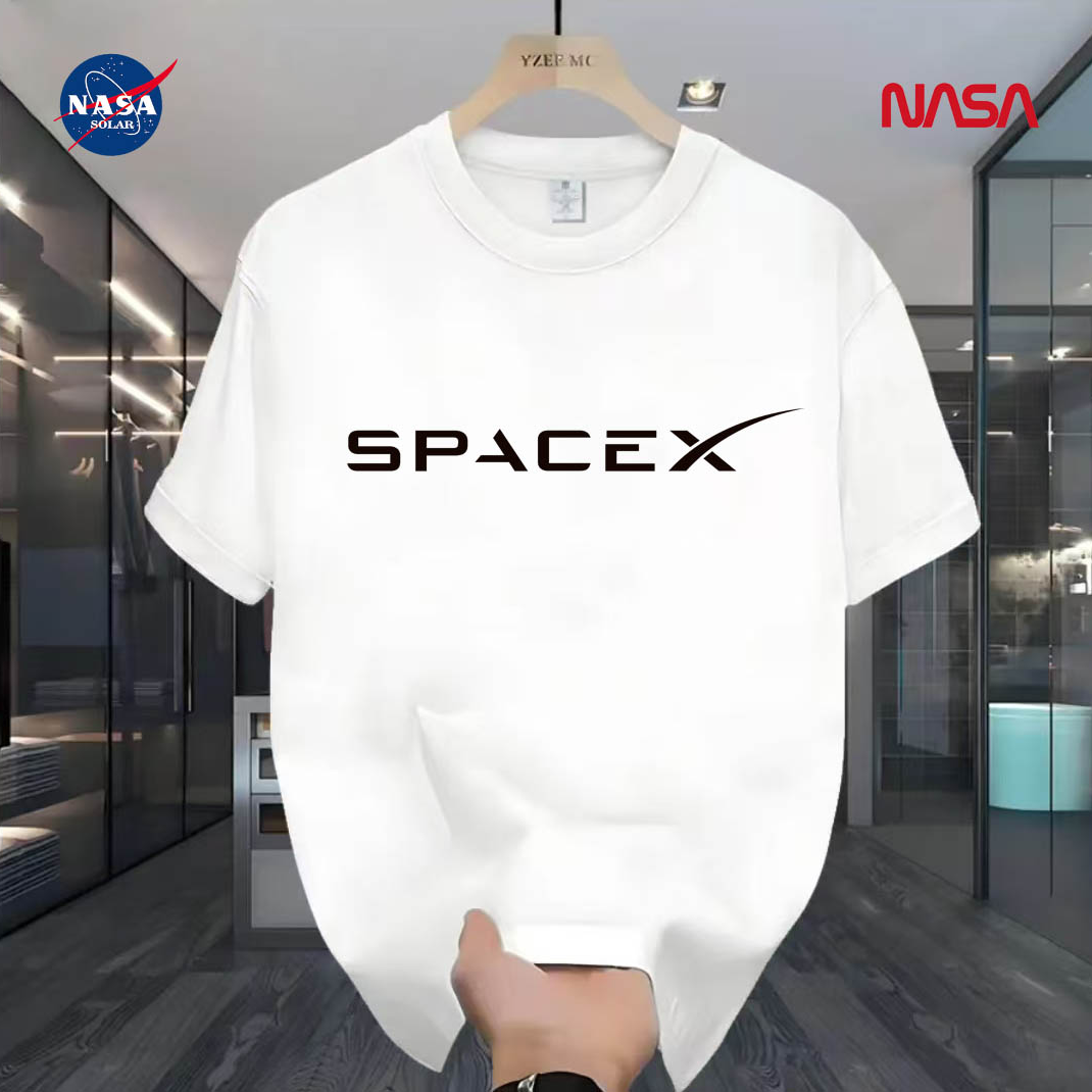 NASA联名纯棉夏季圆领短袖T恤微宽松时尚男女同款休闲百19
