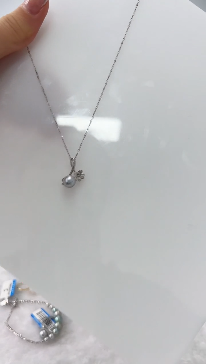 【闪购商品】海水珍珠DA银S925镶嵌套链 C1364