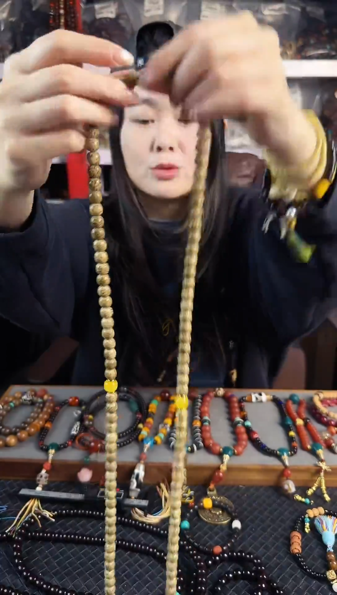 手串星月菩提老陈籽绿幽灵108