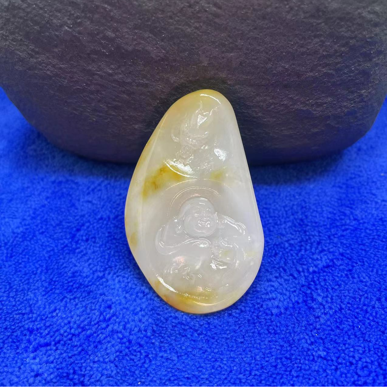 新疆和田玉弥勒佛挂件吊坠原石手工雕刻男女款30克