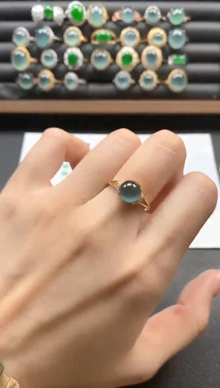 银S925镶嵌戒指翡翠51151