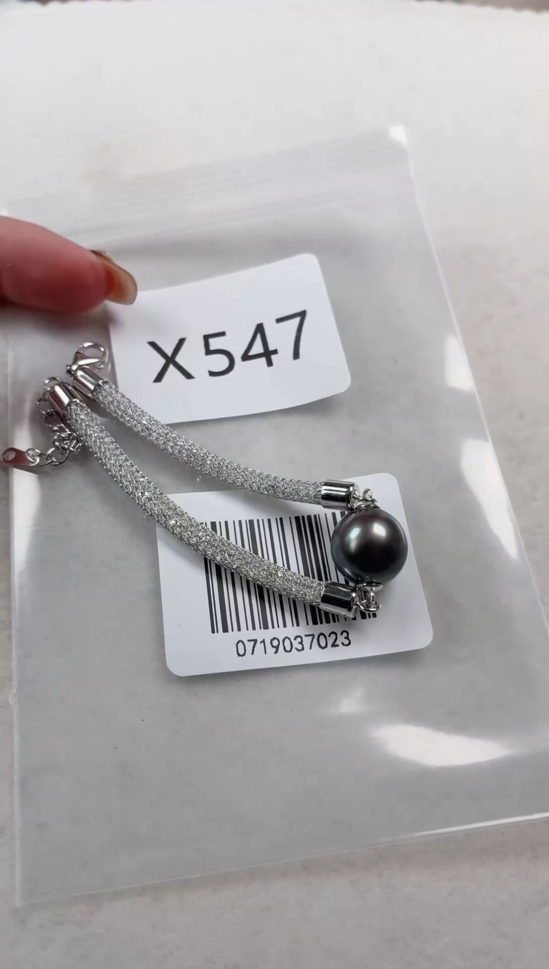 银S925镶嵌手链海水珍珠X547