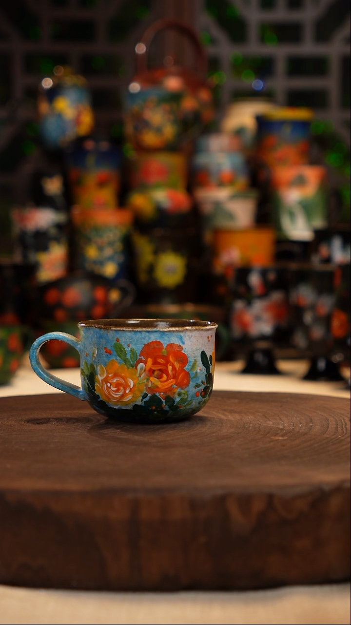 油画   手绘釉下彩   杯子