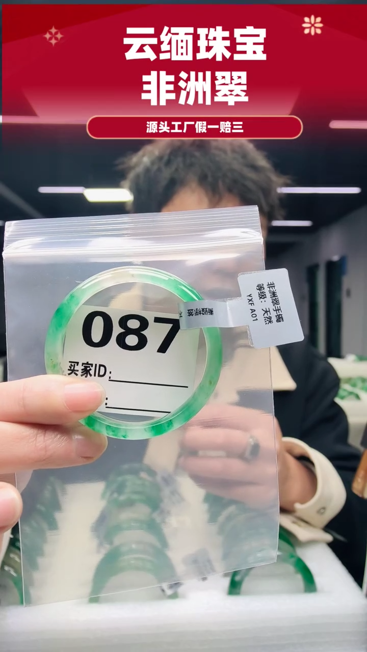 未镶嵌手镯石英质玉（非洲翠）52圈口087