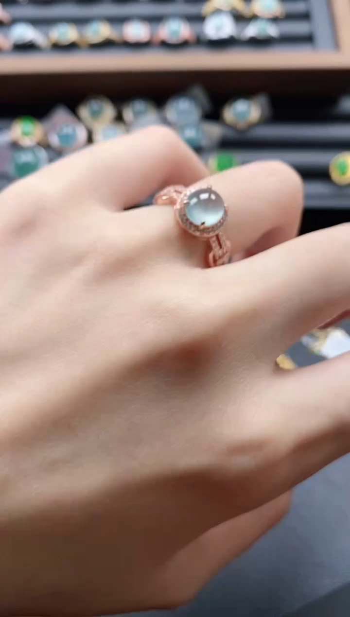 【闪购商品】翡翠戒指银S925镶嵌51151