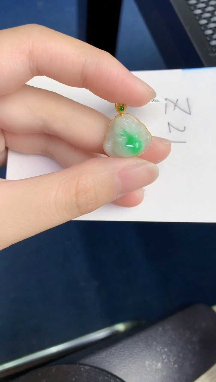 【闪购商品】翡翠颈饰18K金镶嵌000000000