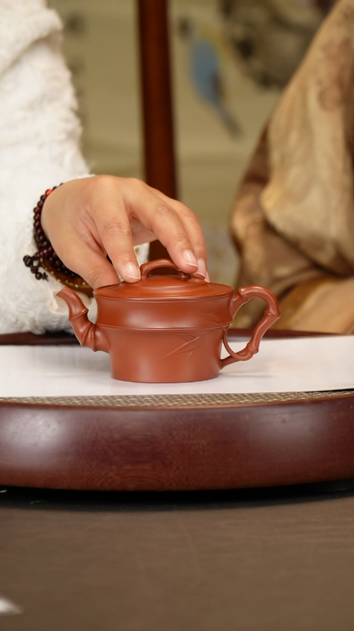 【闪购商品】紫砂茶壶【谈跃伟】大红袍竹节  200CC