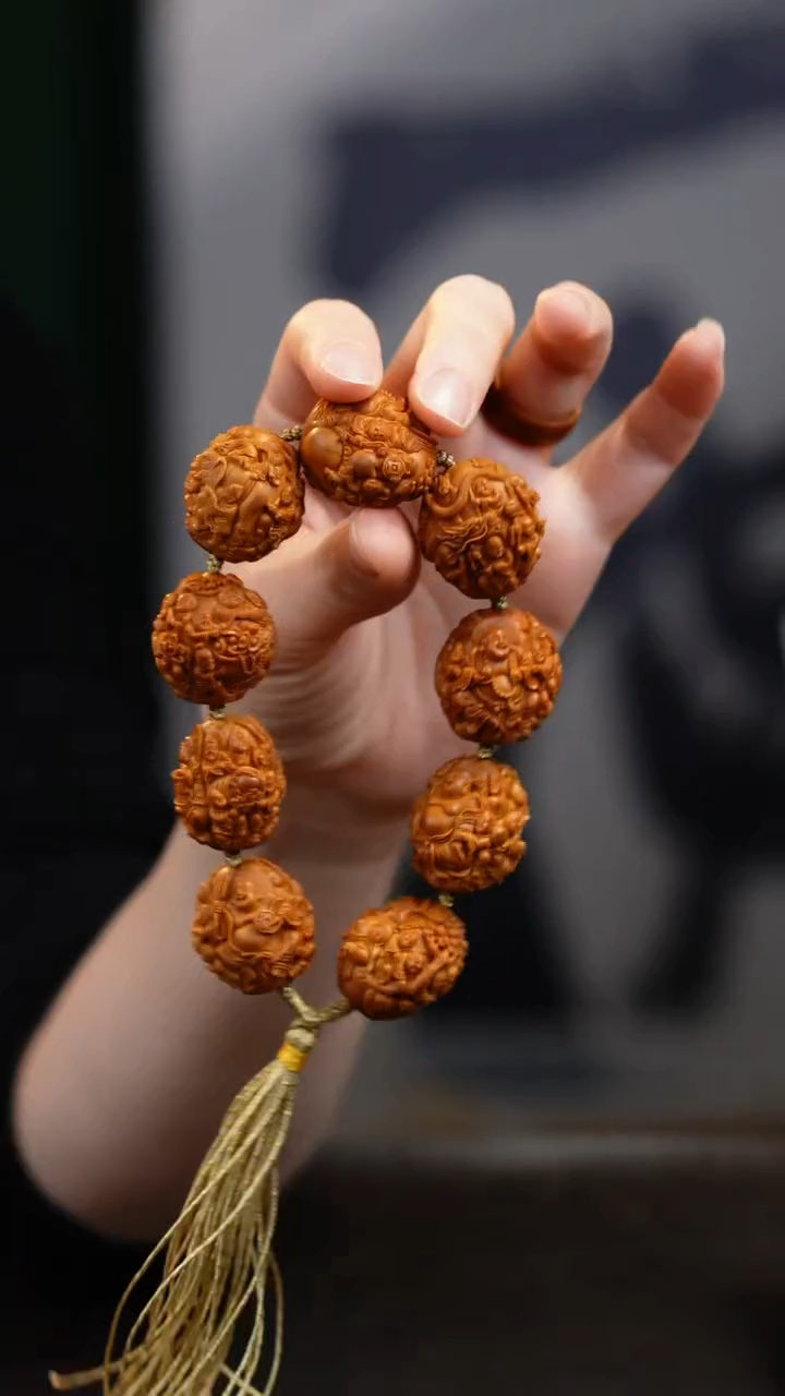 【闪购商品】橄榄核手串/手链宋水官浮雕百子弥勒