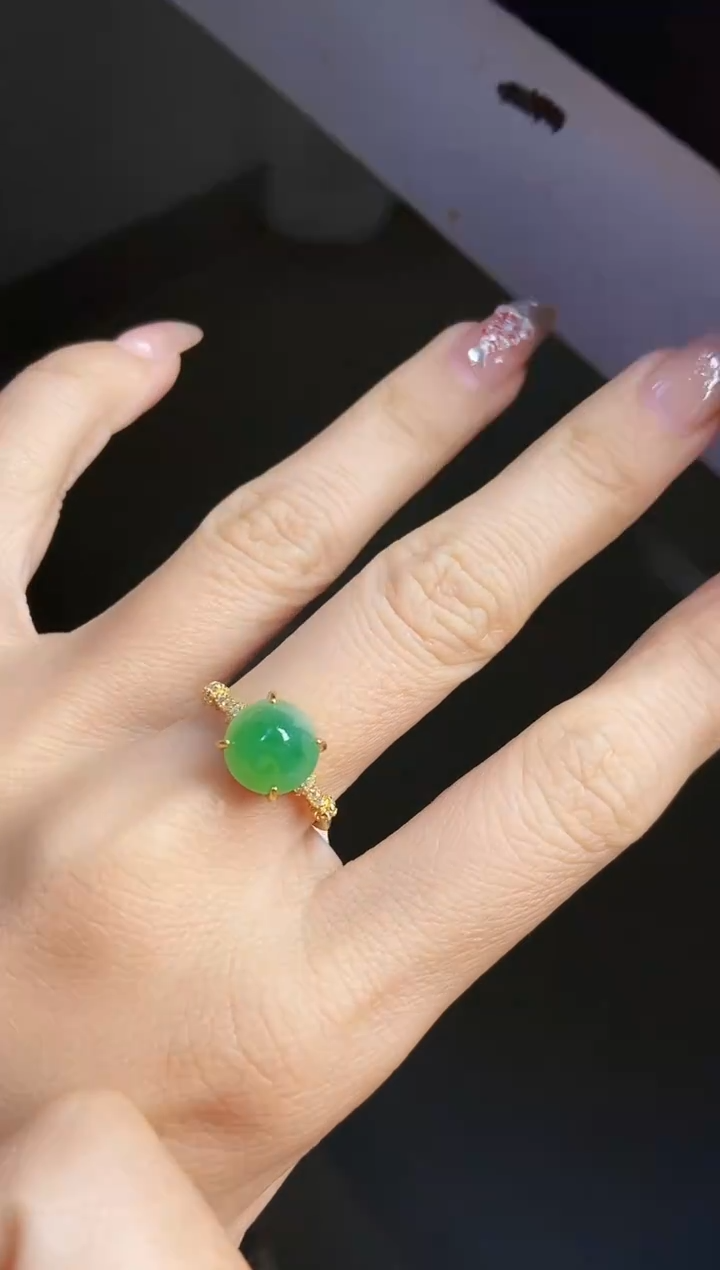 银S925镶嵌戒指翡翠12