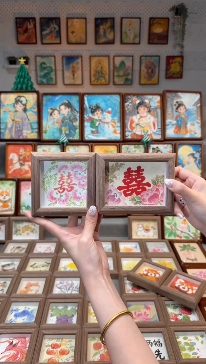 国画合欢双喜 荷花双喜 一对