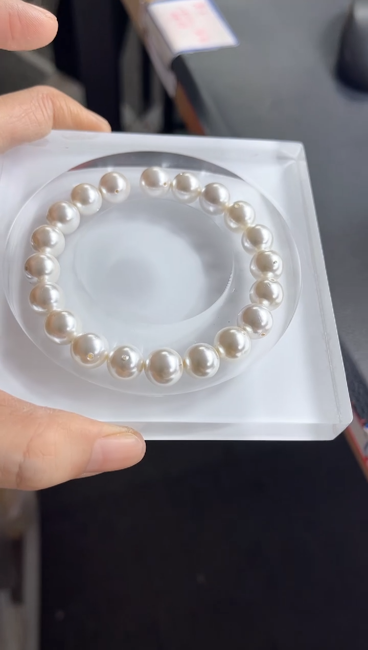 未镶嵌拼合珍珠（马贝珠）散珠B782 白贝珠10mm20个13.8元