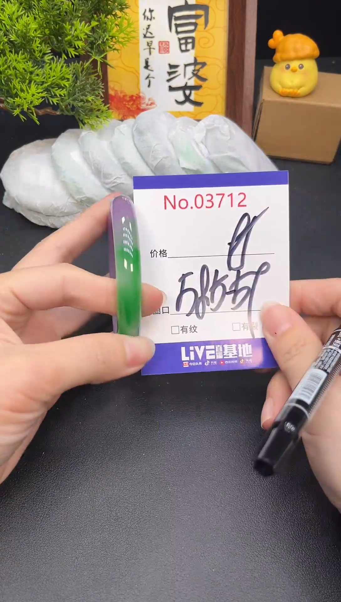 未镶嵌手镯翡翠3712