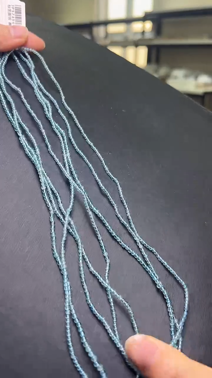 未镶嵌磷灰石手串蓝磷灰多圈手串2mm+多样性发一 JP57454